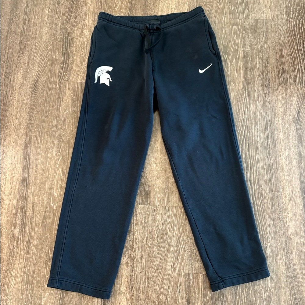 Men’s Cotton Nike Sweatpants with Michigan St. Spartan Head- black- small